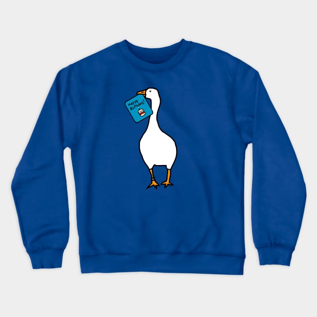 Happy Birthday Gaming Goose Cute Animals Design Crewneck Sweatshirt by ellenhenryart